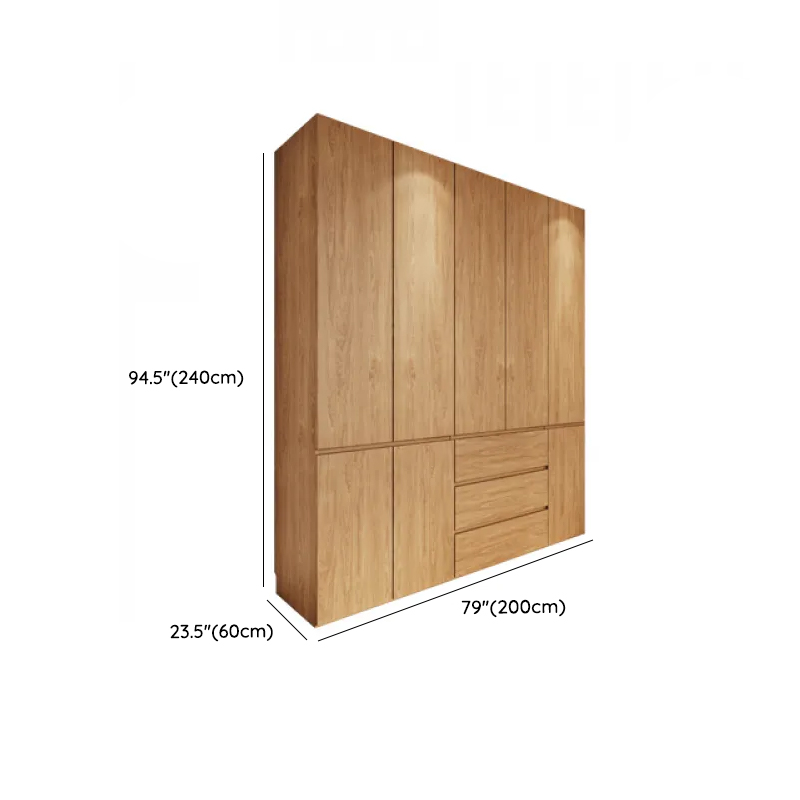 Wood Grain Minimalist Laminate Independent Wardrobe Closet with Soft Close Drawer, Soft Close Door, and Interior Shelves - image 23