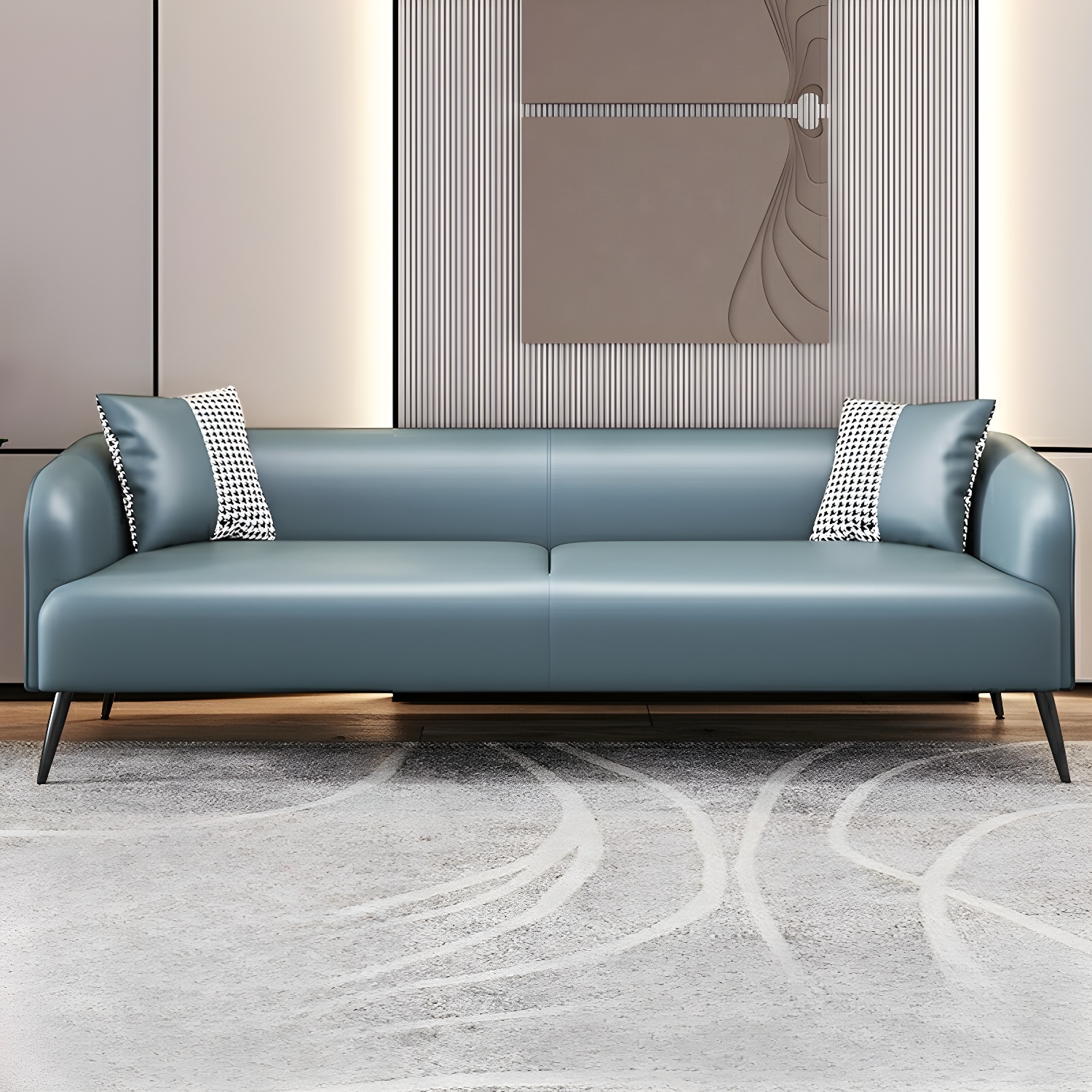 3-Seater Modern 69" L Standard Sofa with Tight Back for Living Room