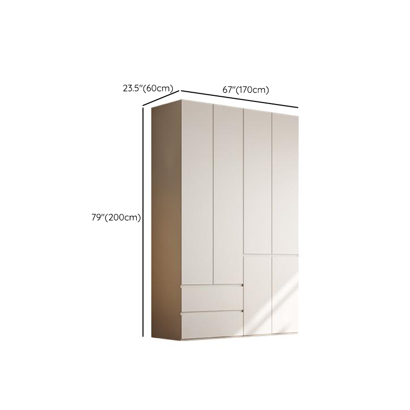 Chalk Modern Natural Wood Standalone Almirah with Soft Close Drawer, Interior Shelves, and Hanging Rod - image 26