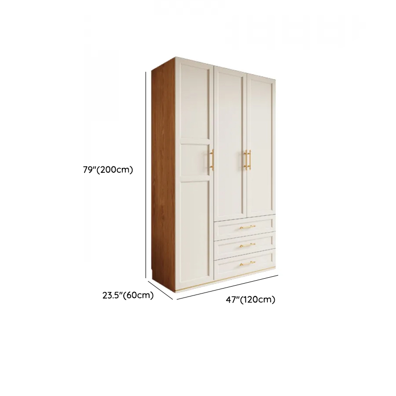 White Minimalist Laminate Independent Wardrobe Closet with Soft Close Drawer, Soft Close Door, and Interior Shelves - image 6