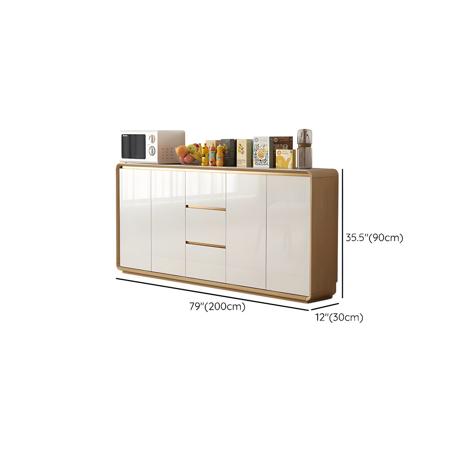 Contemporary Style Adjustable Shelving Wood Sideboard Cabinet with Cabinets and Drawers - image 14