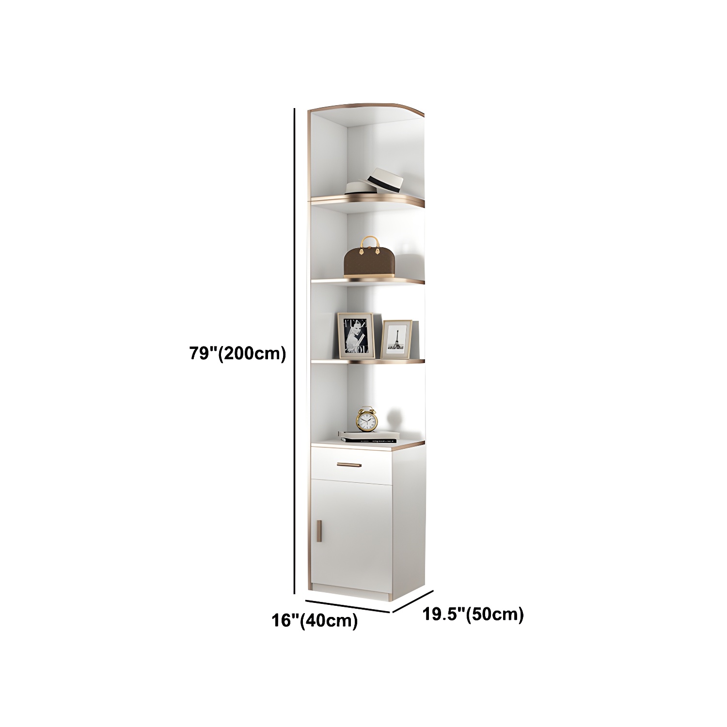 White Manufactured Wood Cabinet with Glass Door Modern Hinged Door Wardrobe for Home - image 12