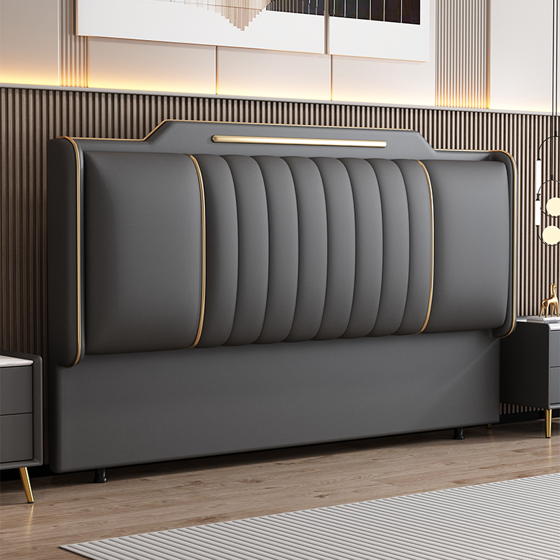 Modern Simple Style Panel Headboard in Natural Wood with No Distressing, Rectangle Shape for King/Queen/Full Bed, Featuring Sponge Upholstery and Standard Height - image 4