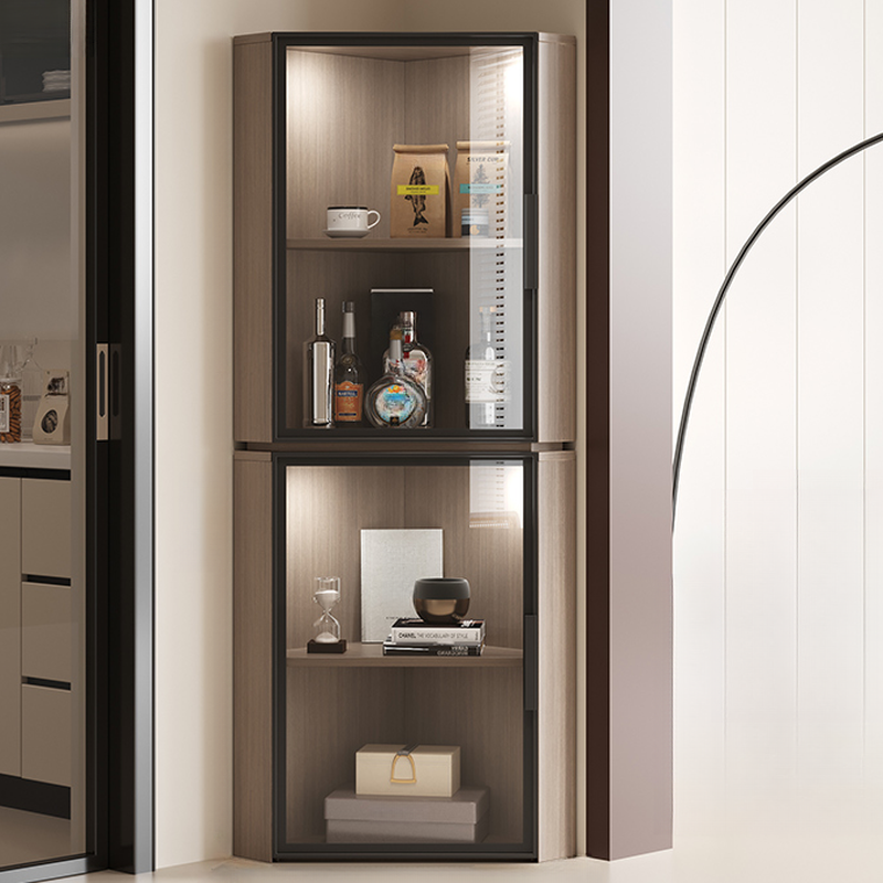 Nook Detached Accent Cabinet with Damp-proof and Scratch-immune Features, Glazed Door, Grip Bars, and Midnight Black/Chalk/Sepia Top - image 6
