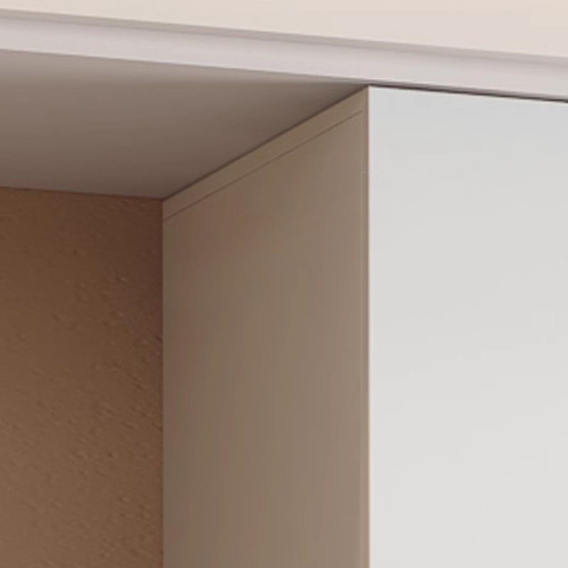 Sleek White Timber Contemporary Unattached Cabinet Armoire with 2 Drawers, Interior Shelves, and Hanging Rod - image 6