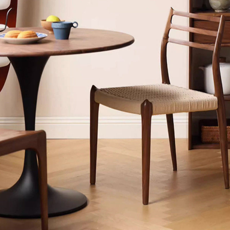 Minimalist Rubberwood Circular Standard Height Dining Table with a Sepia/Natural Color Fixed Table Top and Tulip Base for 2 People - image 10