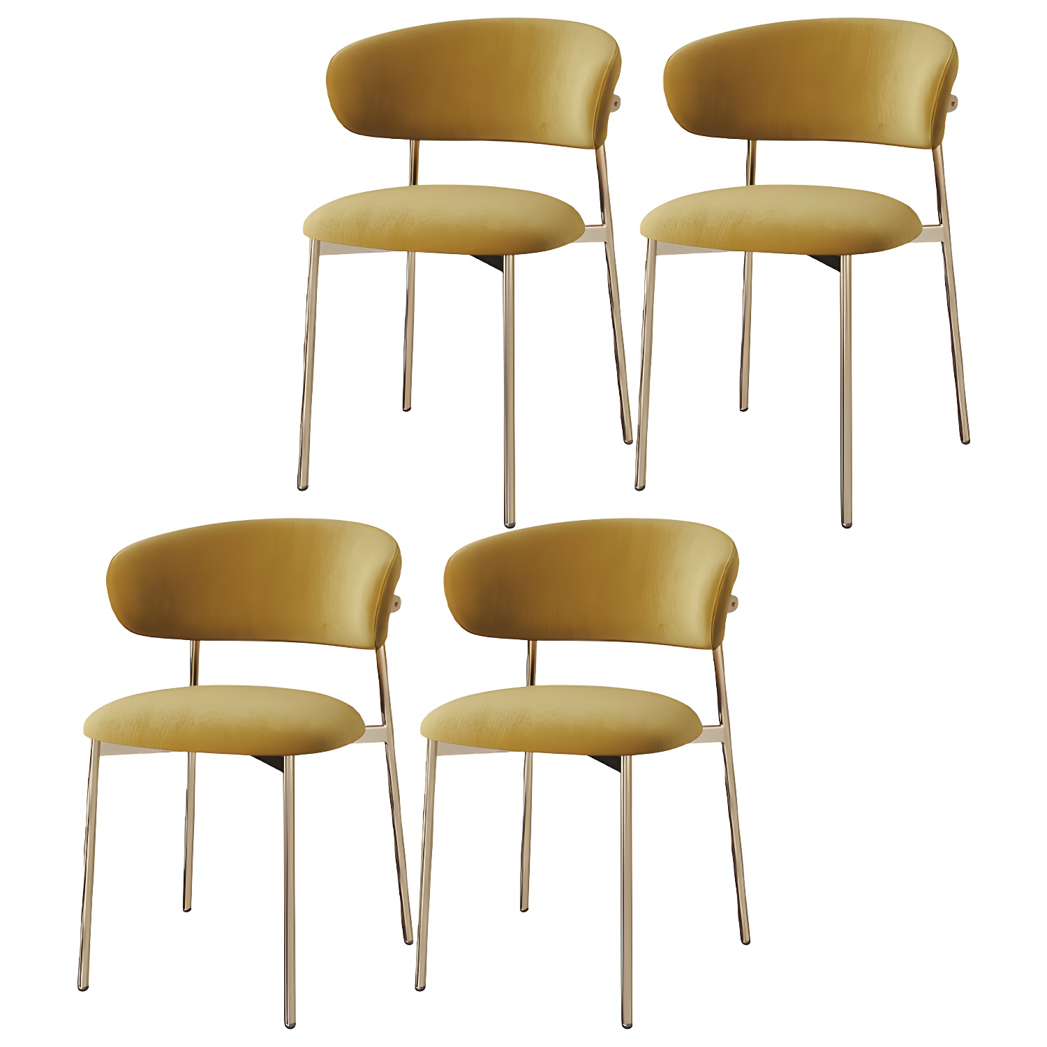 Restaurant Scandinavian Upholstered Side Chair Matte Finish Open Back Dining Chair - image 4