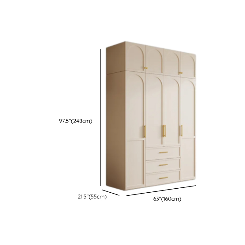 Simplistic White Detached Almirah with 3 Drawers, Interior Shelves, and Hinged Door - image 25