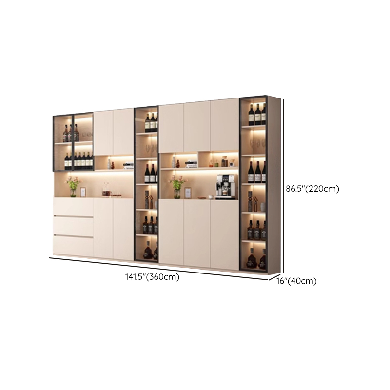 Off-White Contemporary Wood Buffet Sideboard with Cabinets and Shelves - image 32