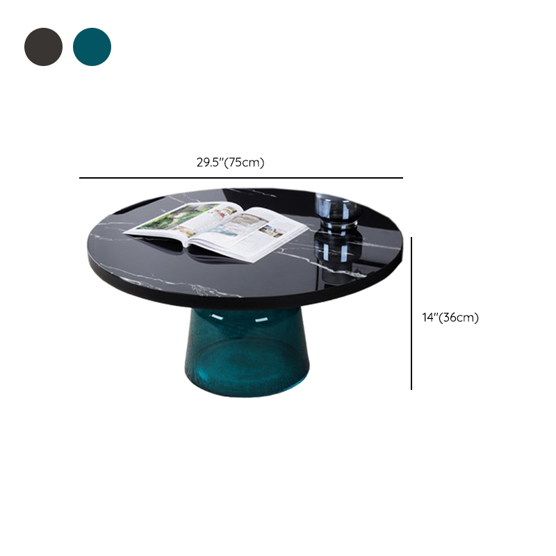 Simplistic Single Side Table with Hardened Glass and Plinth Base, Rounded Top - image 28