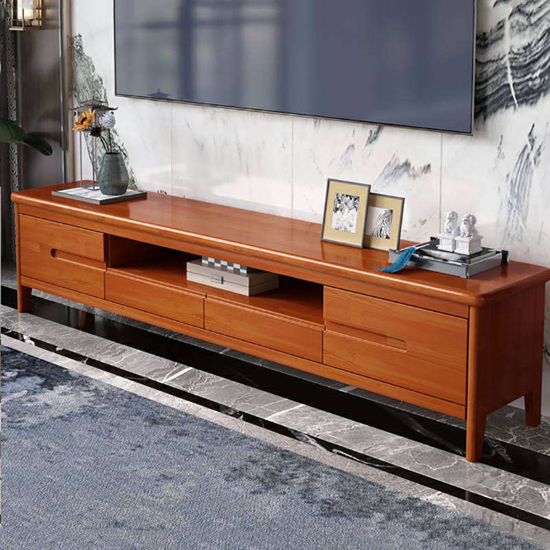 Scandinavian TV Stand with Low Height & Wood Material & 2 Drawers - image 9