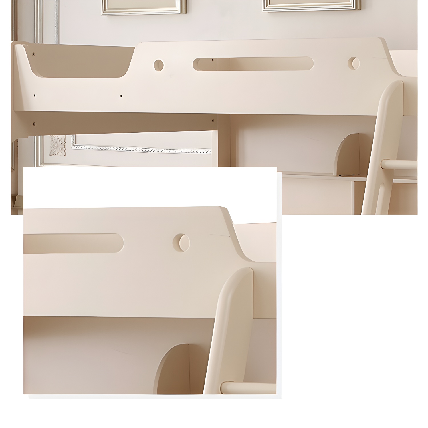 Solid Color Wood Bunk Bed Modern No Distressing Mattress Included Bunk Bed - image 6