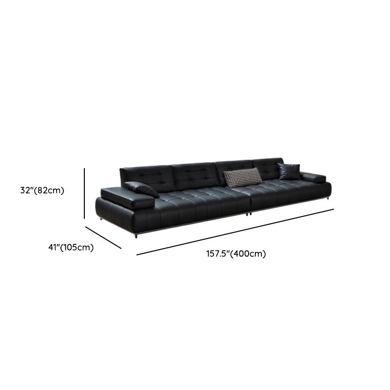 Straight/L-Shape Sofa Couch/Sofa Recliner with Tufted Back in Dark, Horizontal/Left Hand Facing, Decorative-stitched - image 11