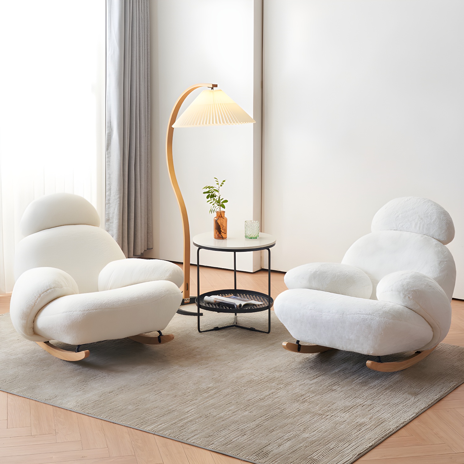 Spindle Living Room Contemporary Reclining Upholstered Rocking Accent Chair - image 12