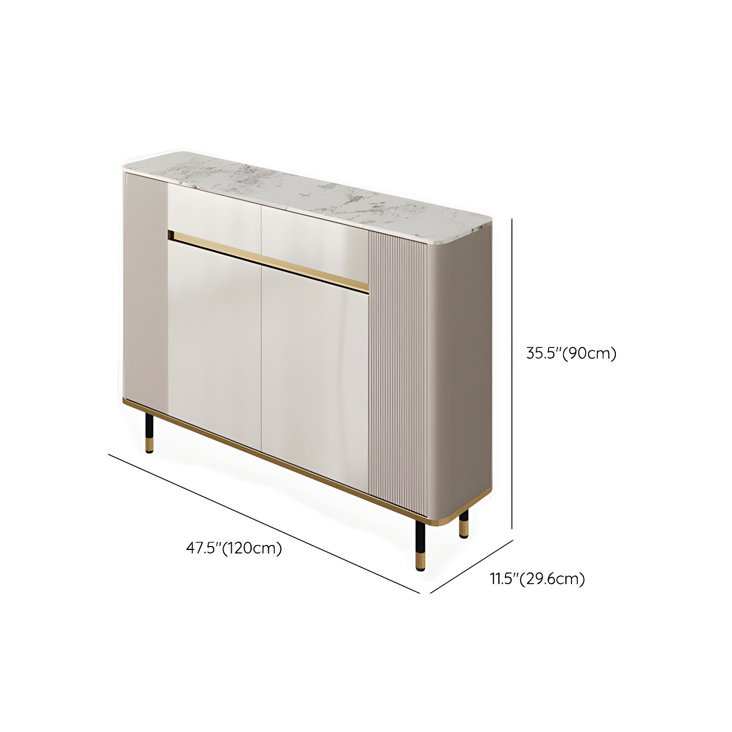 Contemporary Style Engineered Wood Buffet Stand Adjustable Shelving Credenza - image 15