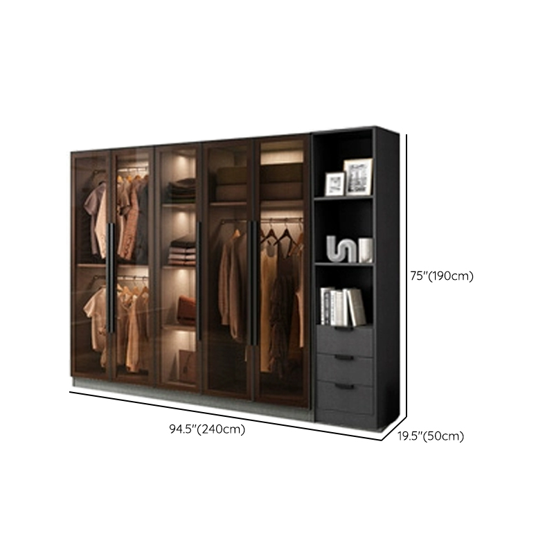 Ink Casual Lumber Wardrobe with Soft Close Door, Interior Shelves, and Hanging Rod - image 23
