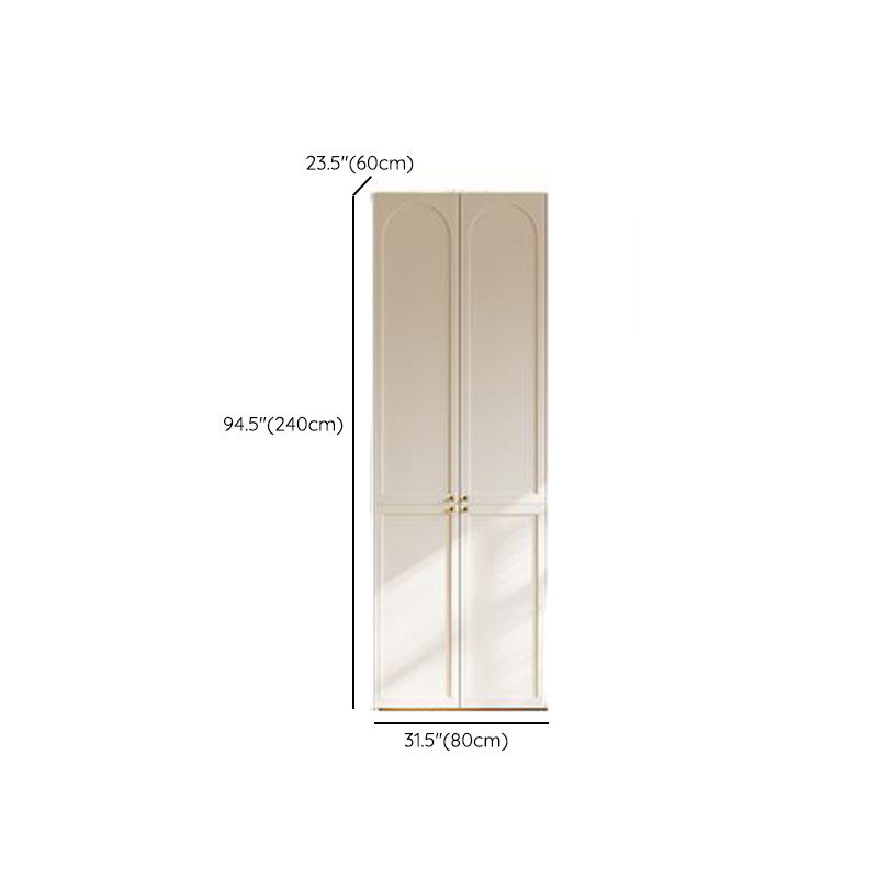 White Minimalist Manufactured Wood Wardrobe Closet with 2 Drawers, Soft Close Door, Interior Shelves, and Clothing Rod - image 17