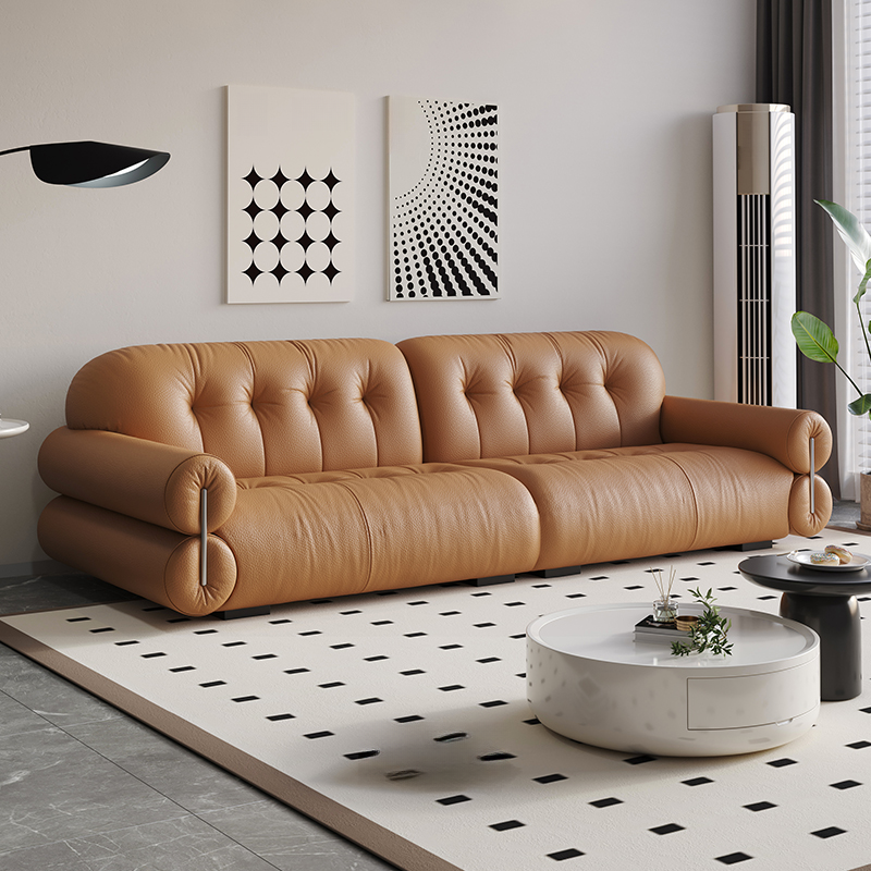 Tear Resistant Standard Sofa with Pu/Flannel Upholstery in White/Sage/Light Brown - image 7