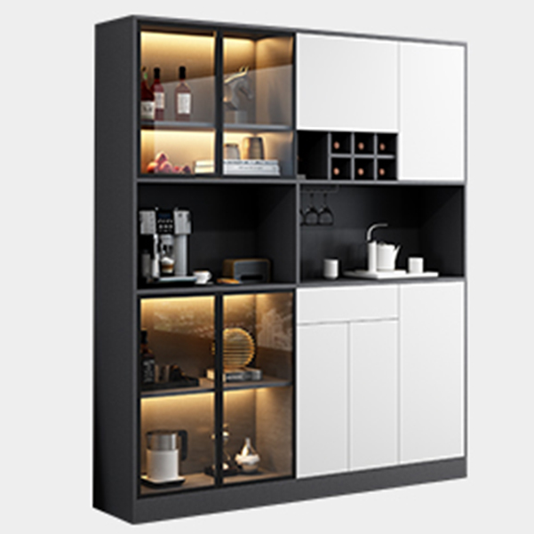 Wood Living Room Sideboard Cabinet Modern Credenza with Storage and Glass Door - image 7