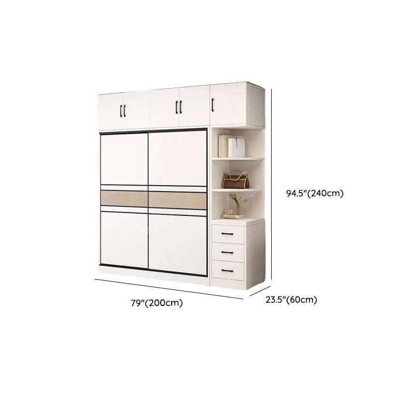 White Modish Manufactured Wood Independent Armoire Cabinet with Soft Close Drawer, Soft Close Door, and Interior Shelves - image 17