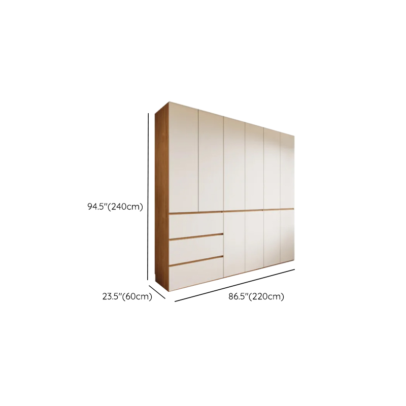 White Minimalist Laminate Wardrobe Closet with 3-Drawer/6-Drawer, Soft Close Door, Interior Shelves, and Clothing Rod - image 22
