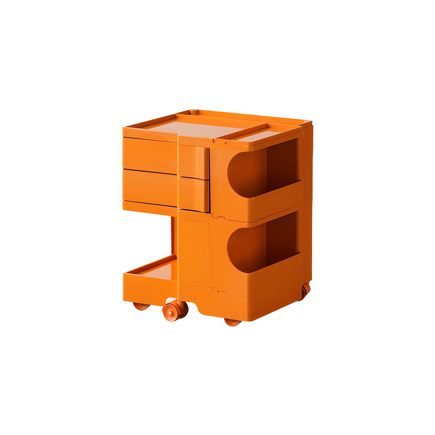 Modern Plastic Night Table Open Storage Night Stand with Wheels - image 5