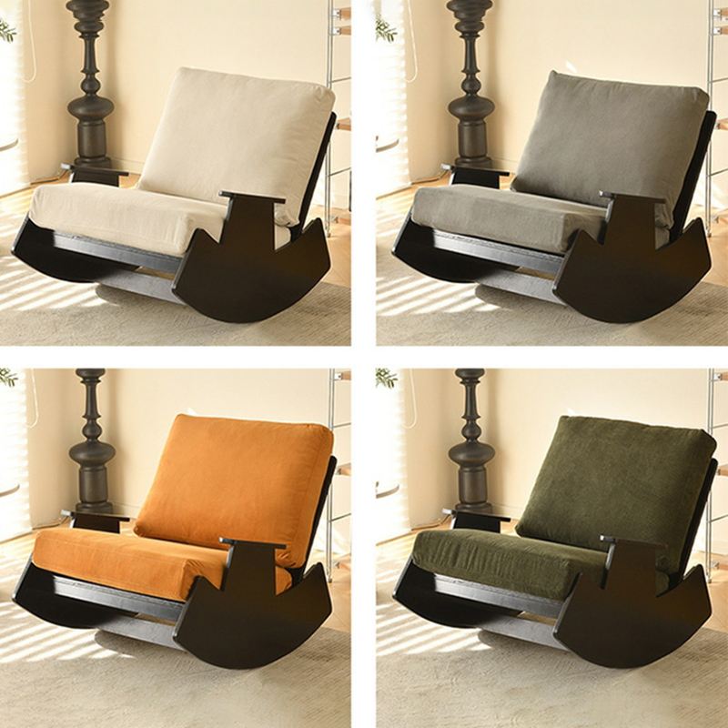 Dove Grey/Amber Color Modish Rocking Seat Upholstered and Scratch-proof Stationary with Spindle Back and Rear - image 8