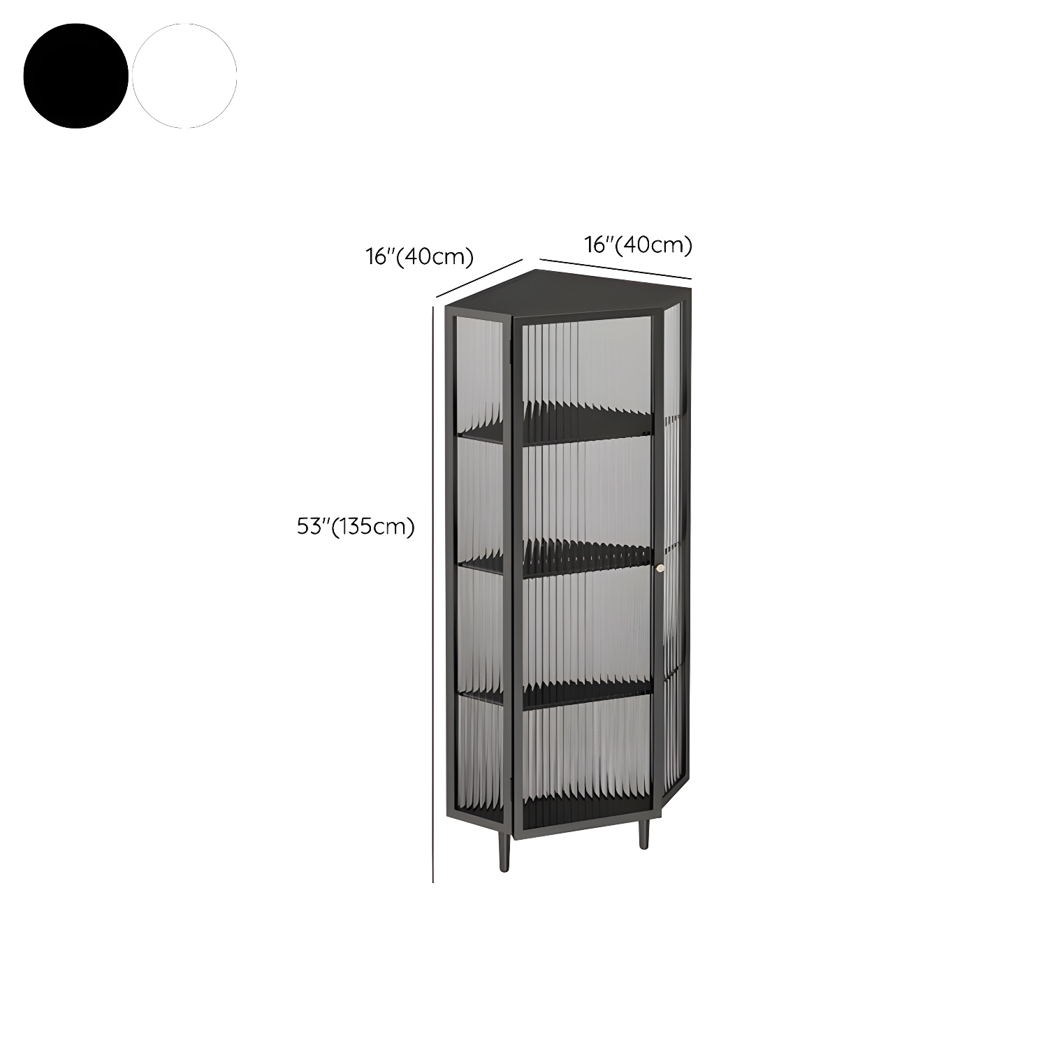 Sophisticated Steel Corner Accent Cabinet with Glass Doors and Cabinets Included - image 14