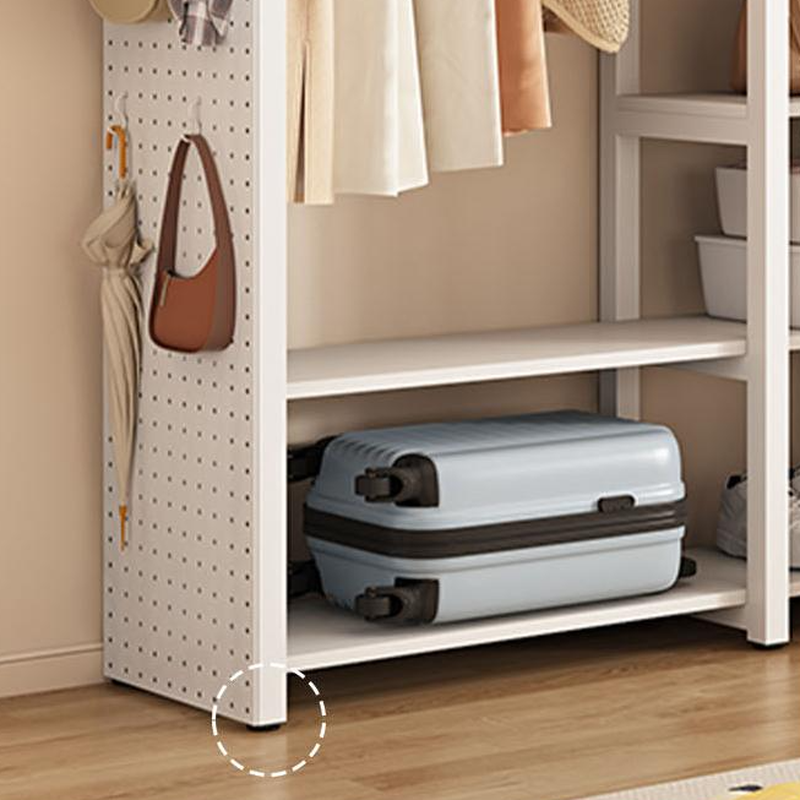 White Modish Alloy Armoire Cabinet with Interior Shelves and Clothing Rod - image 4