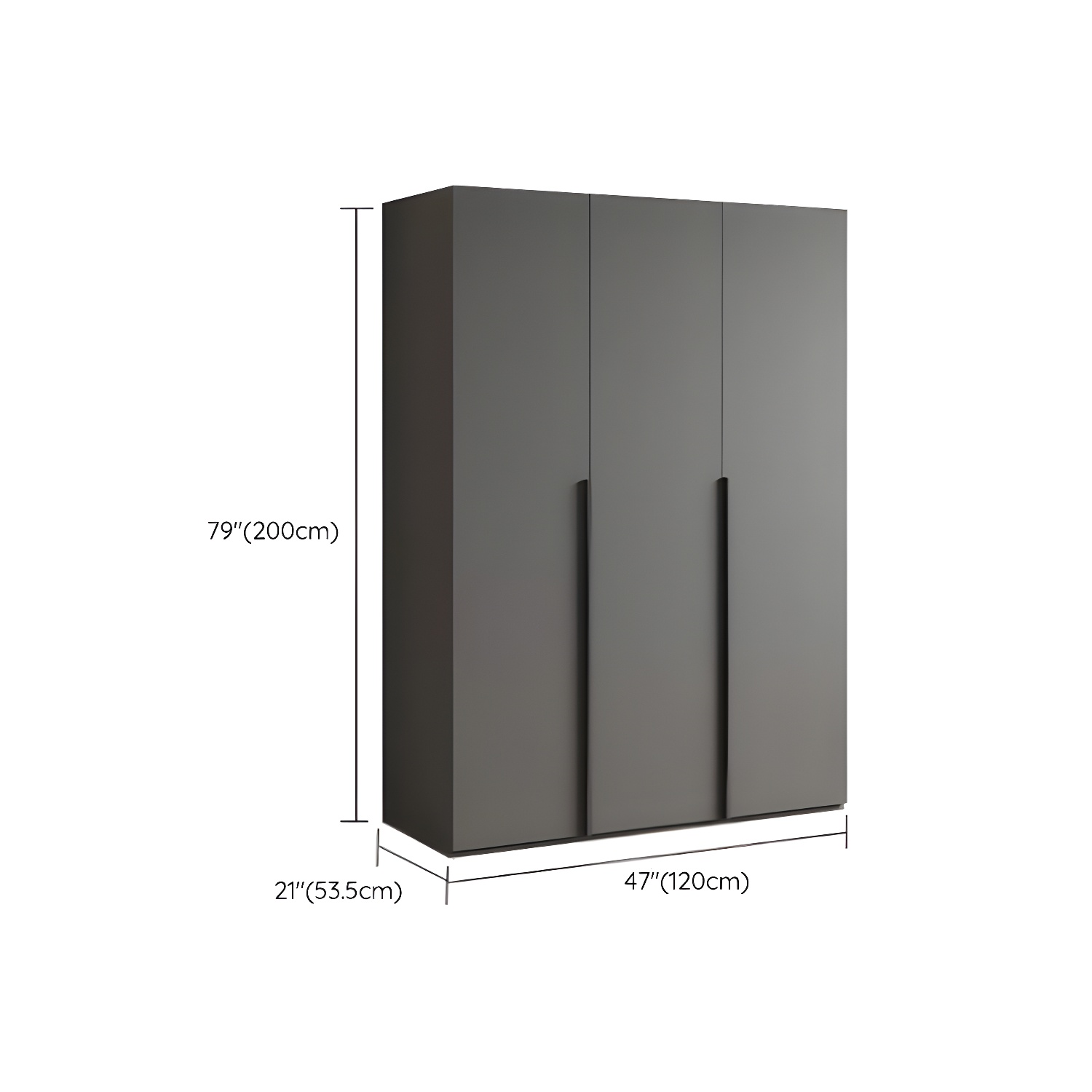 Modern Grey Wood Wardrobe Armoire with Drawers & Shelves for Ample Storage - image 17