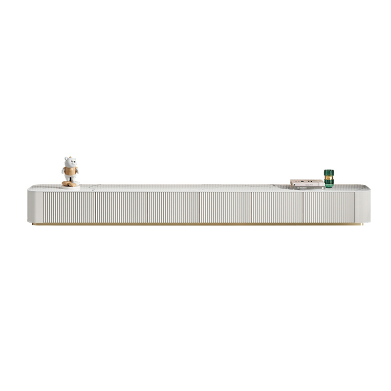 Simple Chalk Sintered Stone Rectangular TV Stand with 6-Drawer/4 Drawers/3-Drawer & Cable Management - image 5
