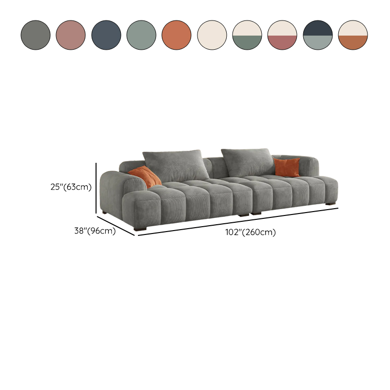 Vibrant Peony/Cerulean/Tangerine Color Sofa Couch with Round Arm and Concealed Support - image 24