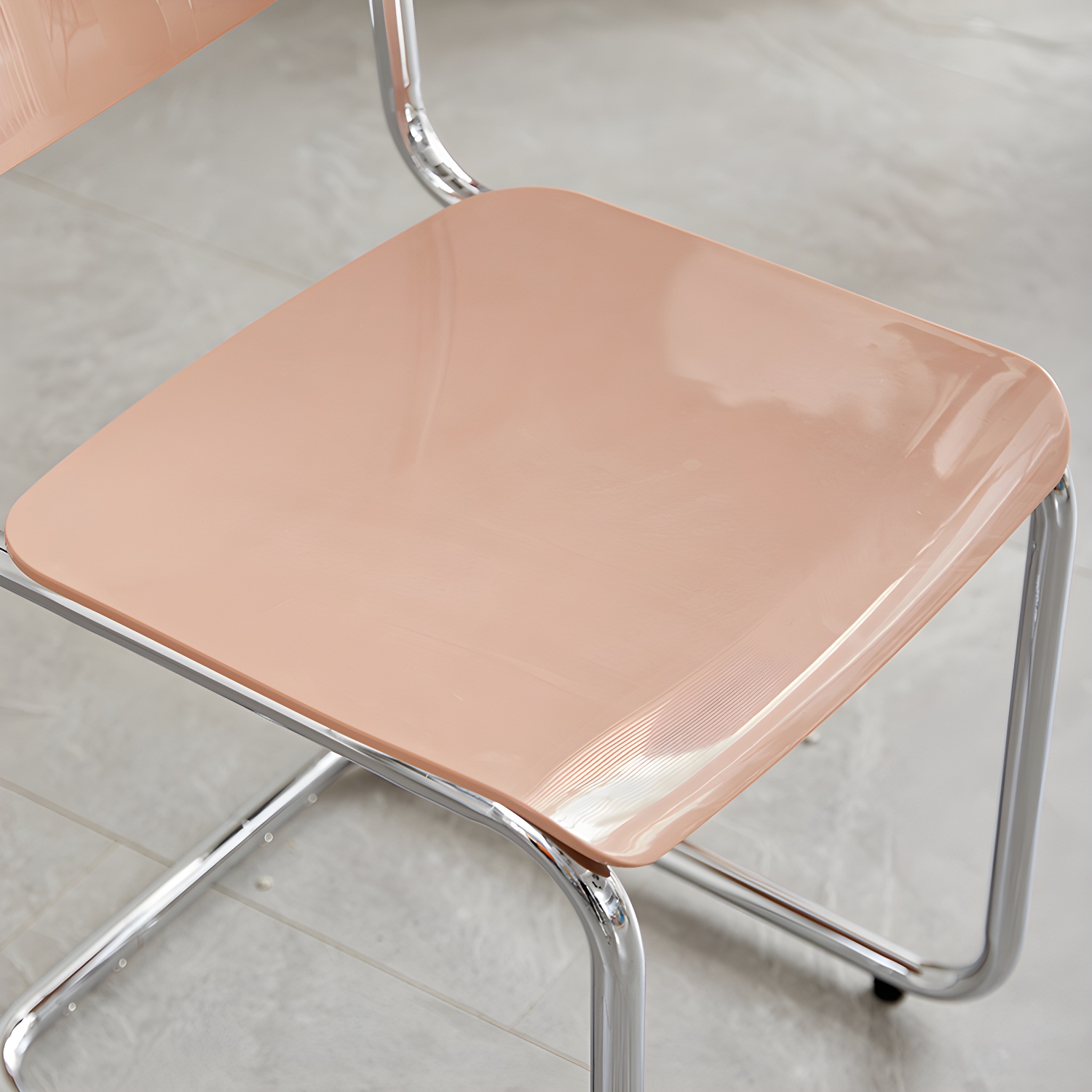 Modern Plastic & Acrylic Side Chair with Low Back and Open Back Style - Silver Leg Color - image 12