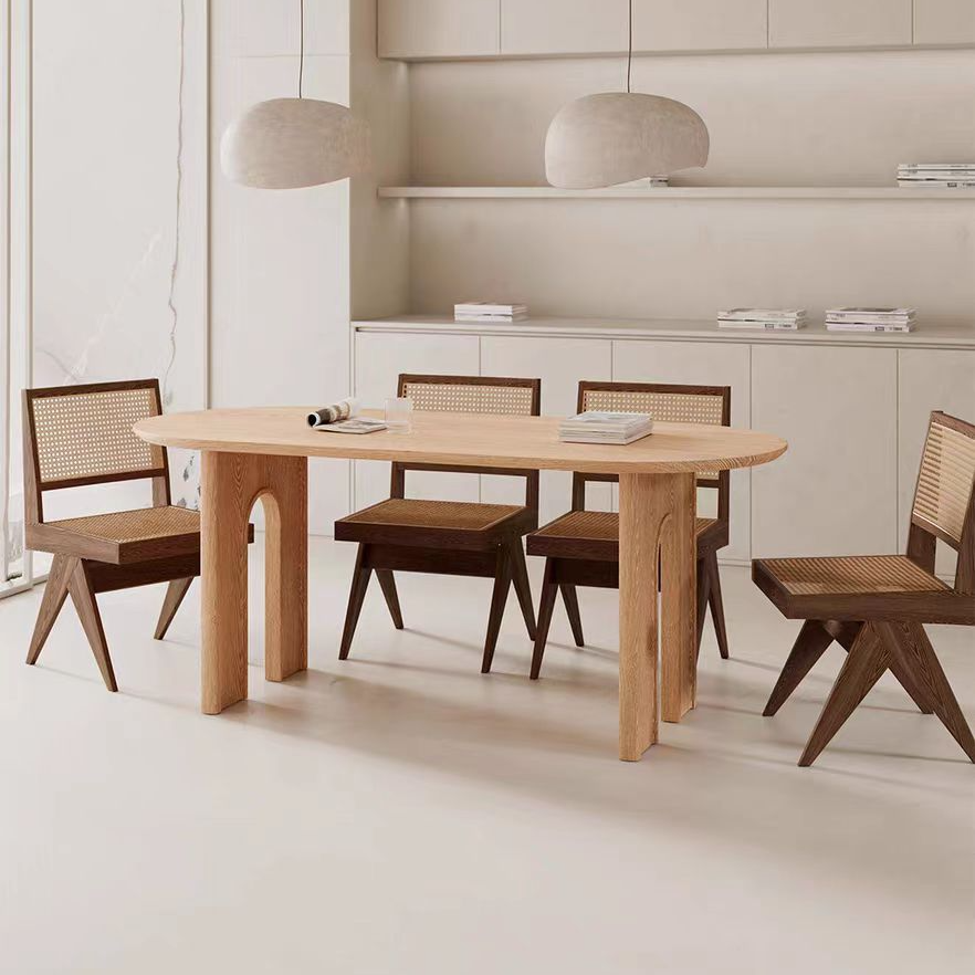 Natural/Espresso Finish/Sand Natural Pine Wood Dining Table for 9 People/for 6 - image 11
