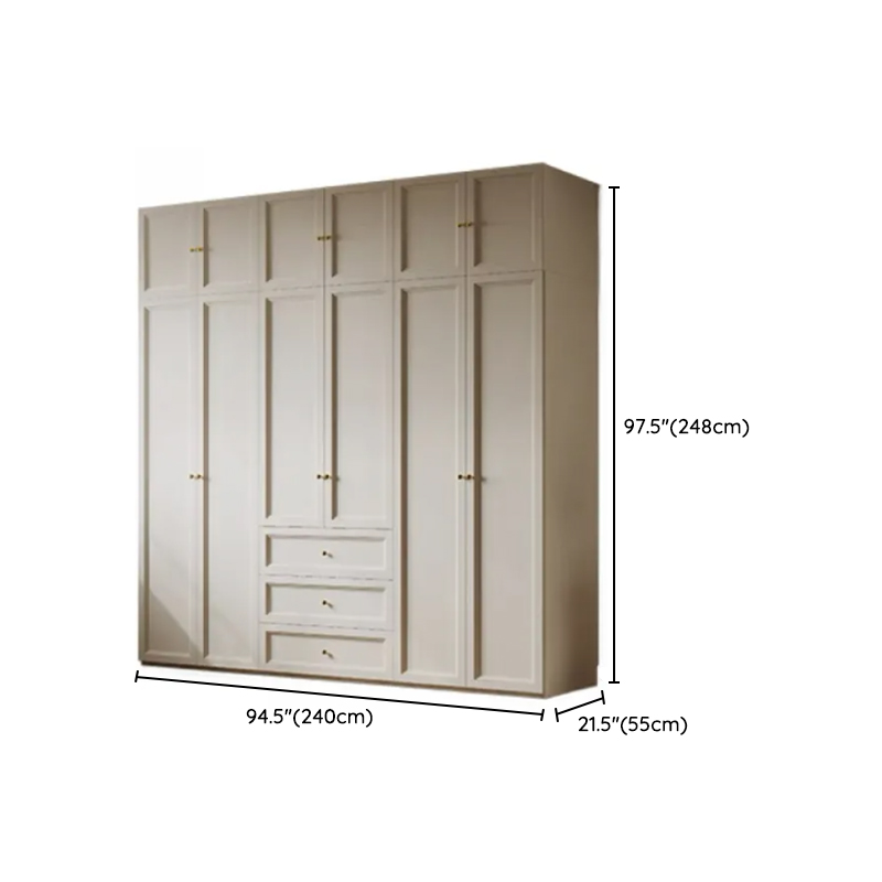 Chalk Modish Self-supporting Cabinet Armoire with Soft Close Drawer, Soft Close Door, and Hinged Hanging Rod - image 25