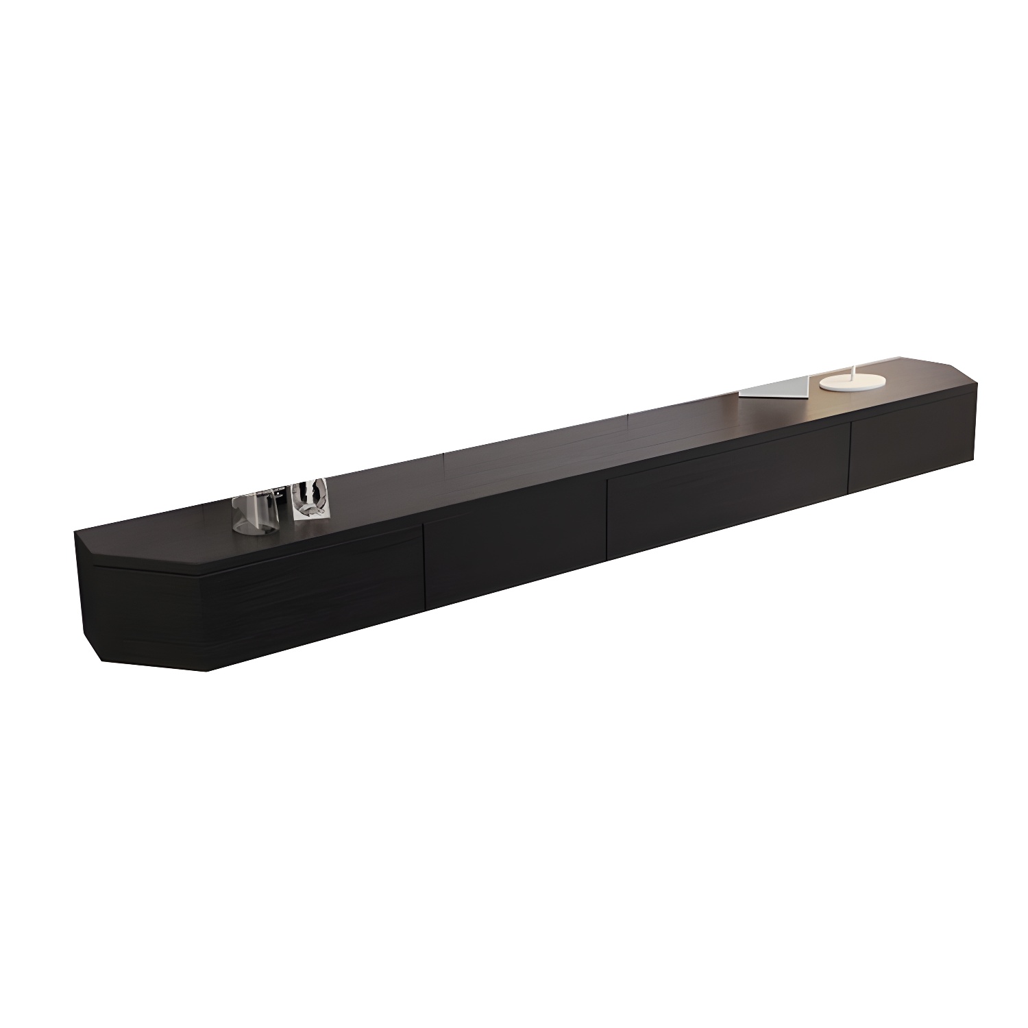 Contemporary Wall-Mounted TV Media Console with Cable Management - image 7