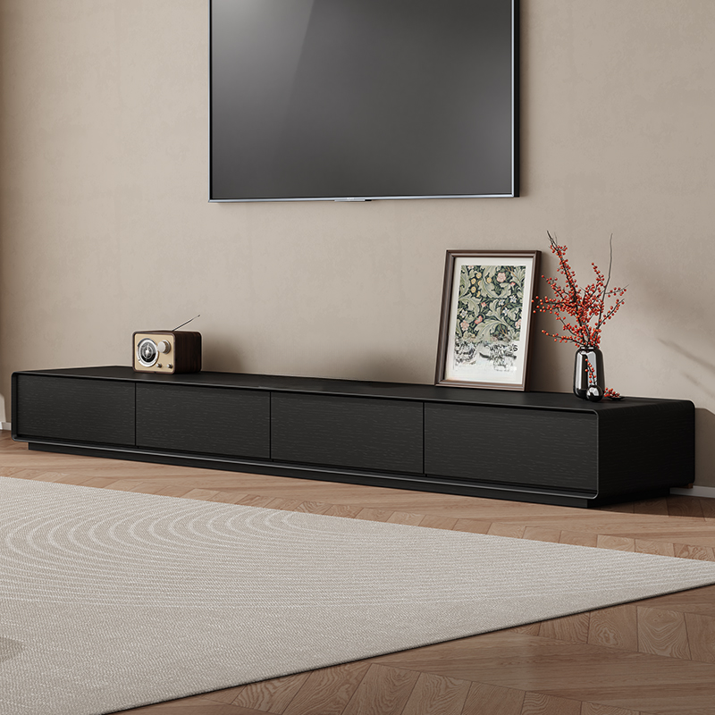 Art Deco Lumber Rectangle TV Stand with 4 Drawers