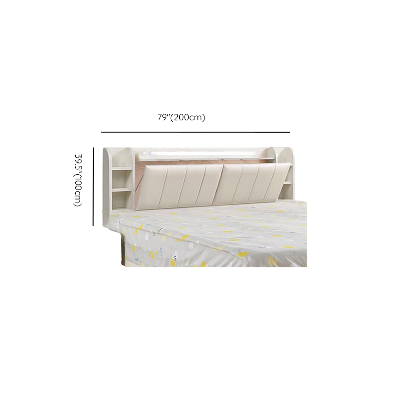 Simple Free-standing Standard King(76"W x 80"L)/Queen(60"W x 80"L)/Full(54"W x 75"L) Panel No Distressing with Shelves Included and Illumination Light in Timber - image 16