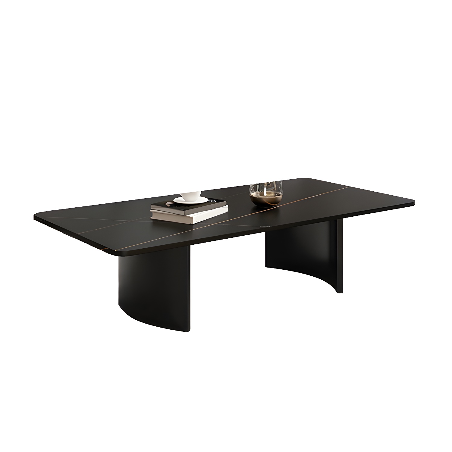 Glam 15.7" H Rectangle Slate Coffee Table Steel 2 Legs Cocktail Table - image 11