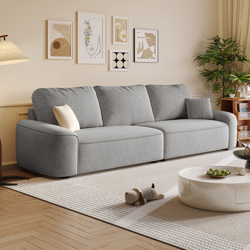 Tear Resistant Standard Sofa in Gray/Ivory/Citrus Color with 5 Pillows - image 4