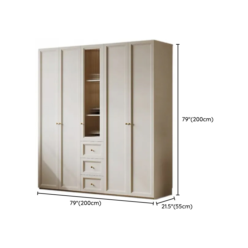 Chalk Modish Self-supporting Cabinet Armoire with Soft Close Drawer, Soft Close Door, and Hinged Hanging Rod - image 15