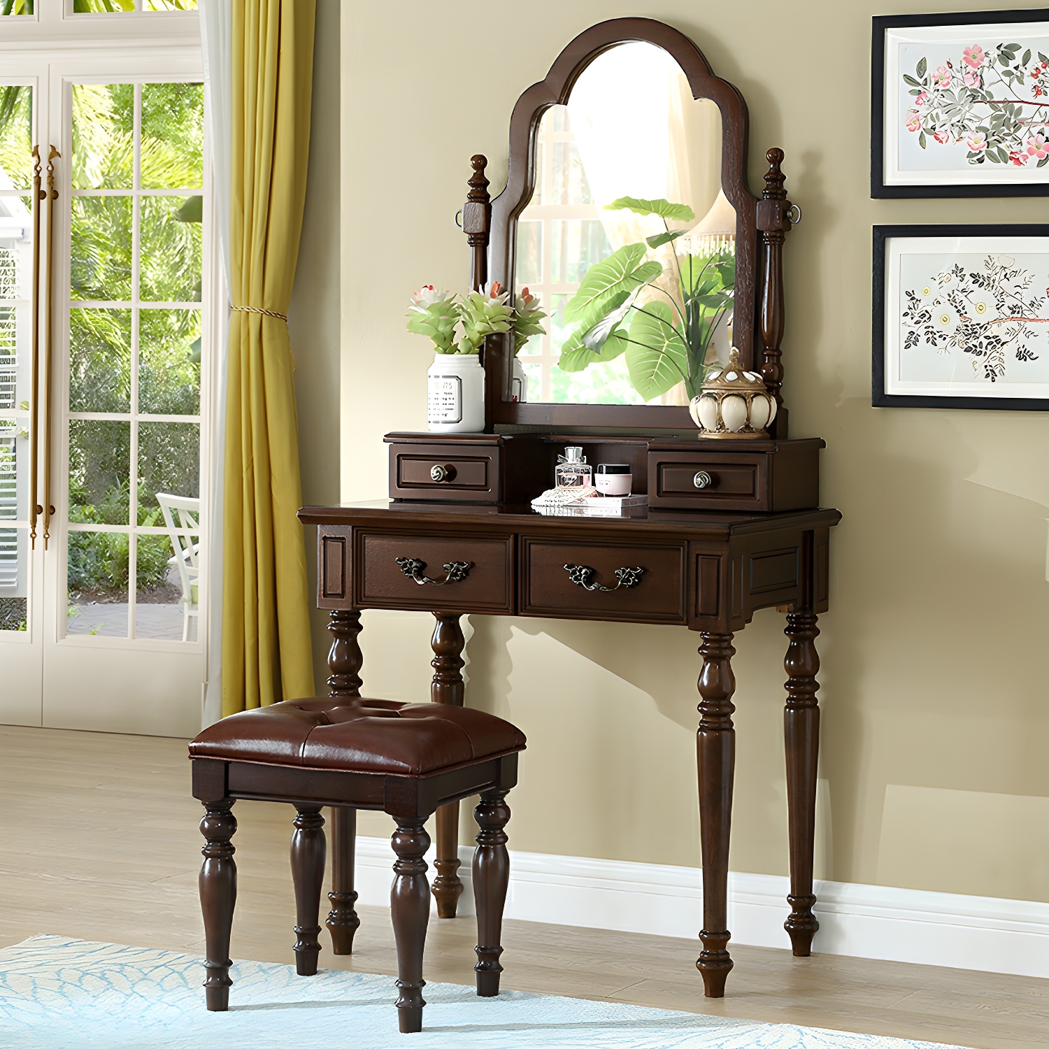 Old School Auburn Sleeping Quarters Rubberwood Push-Pull Tabletop Storage - image 12