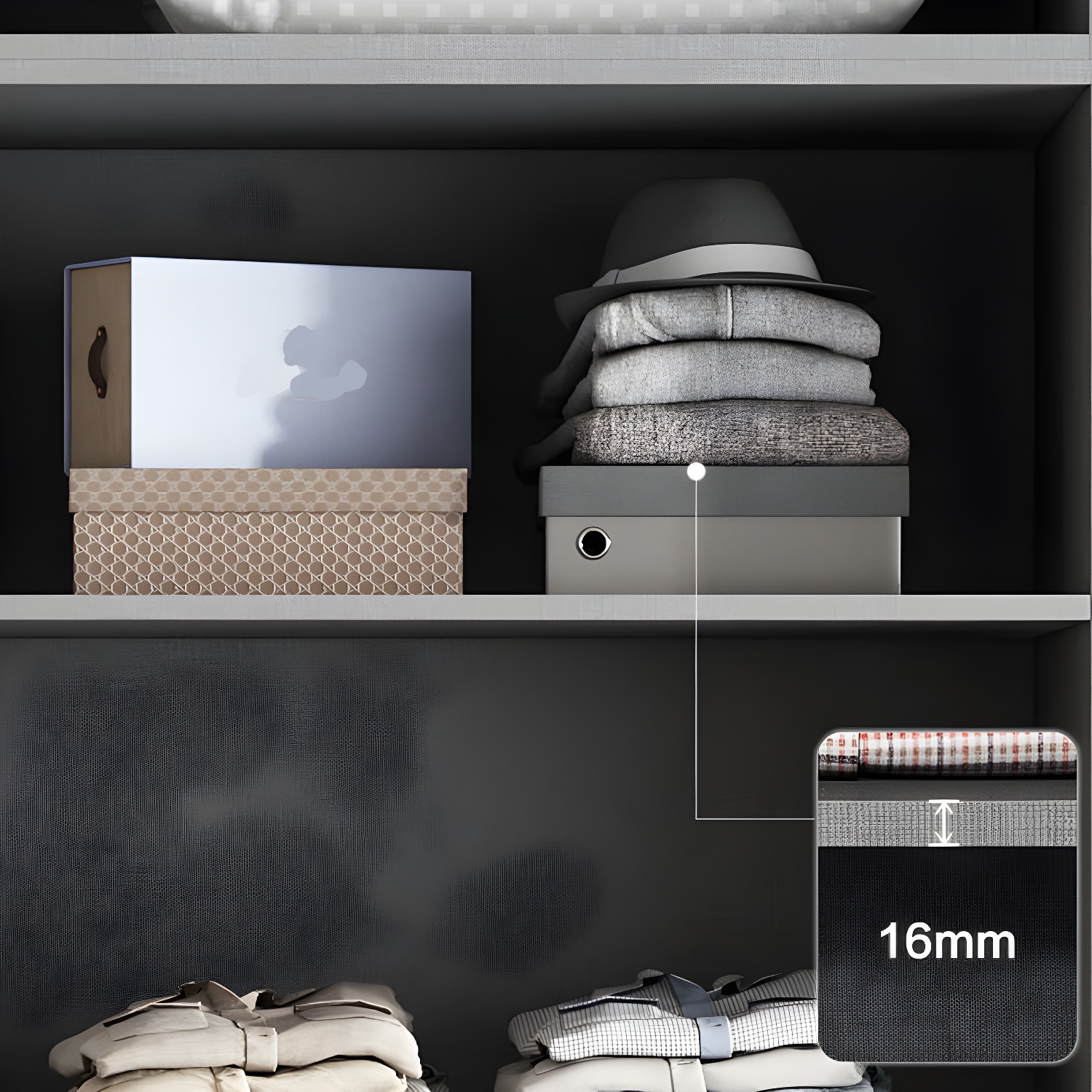 Bedroom Modern Storage Armoire Wooden Wardrobe Cabinet with Garment Rod - image 10