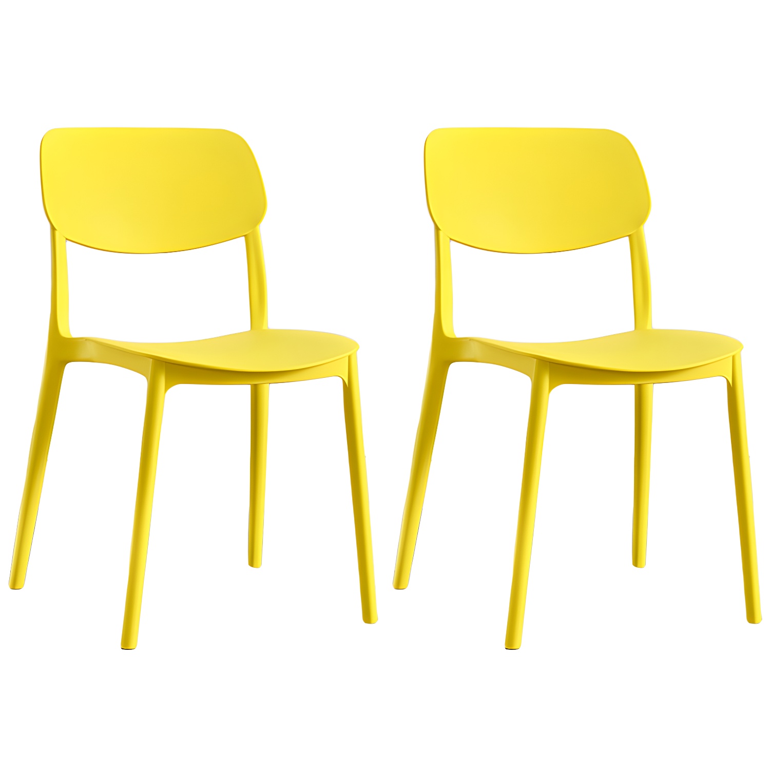 Scandinavian Stackable Armless Dining Chairs Plastic Open Back Dining Side Chair - image 11