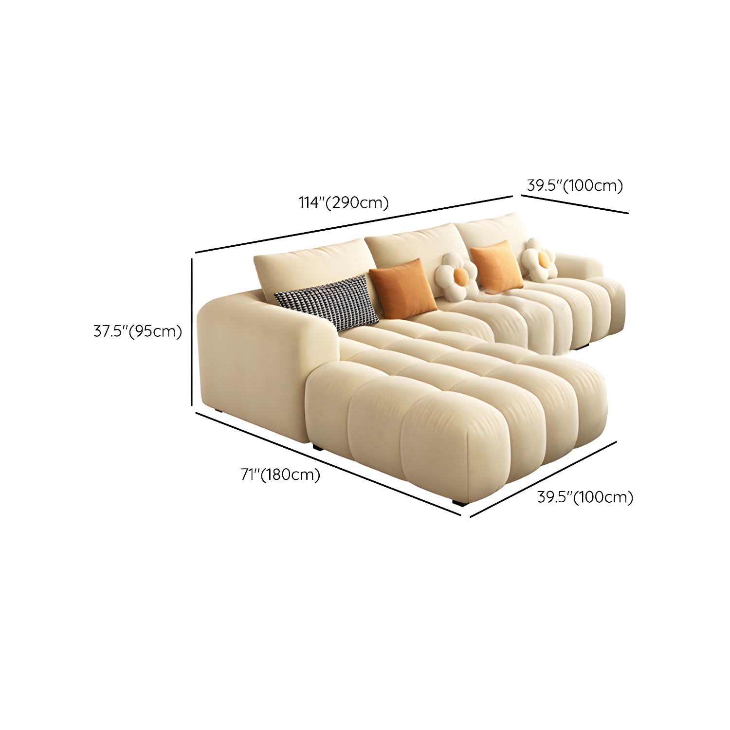 Modern Suede Sectional Sofa with Black Pine Wood Frame and Scratch Resistant Design - image 26