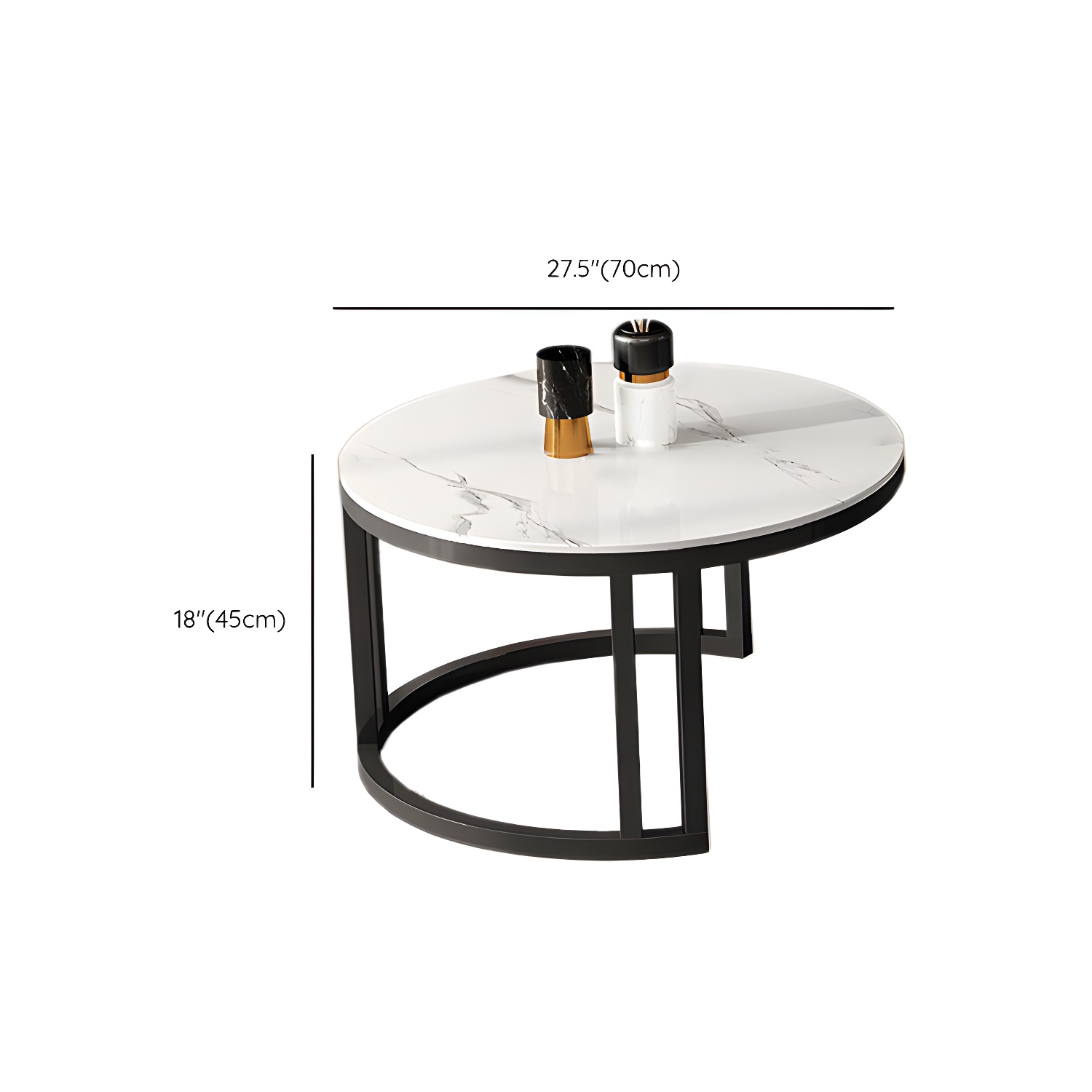Slate Coffee Table Oval Nesting Coffee Table Set with Metal Legs - image 19