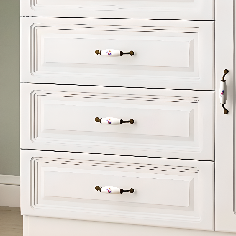 Sleeping Room Use Trendy White Wood Wardrobe Chest with Shelves - image 10