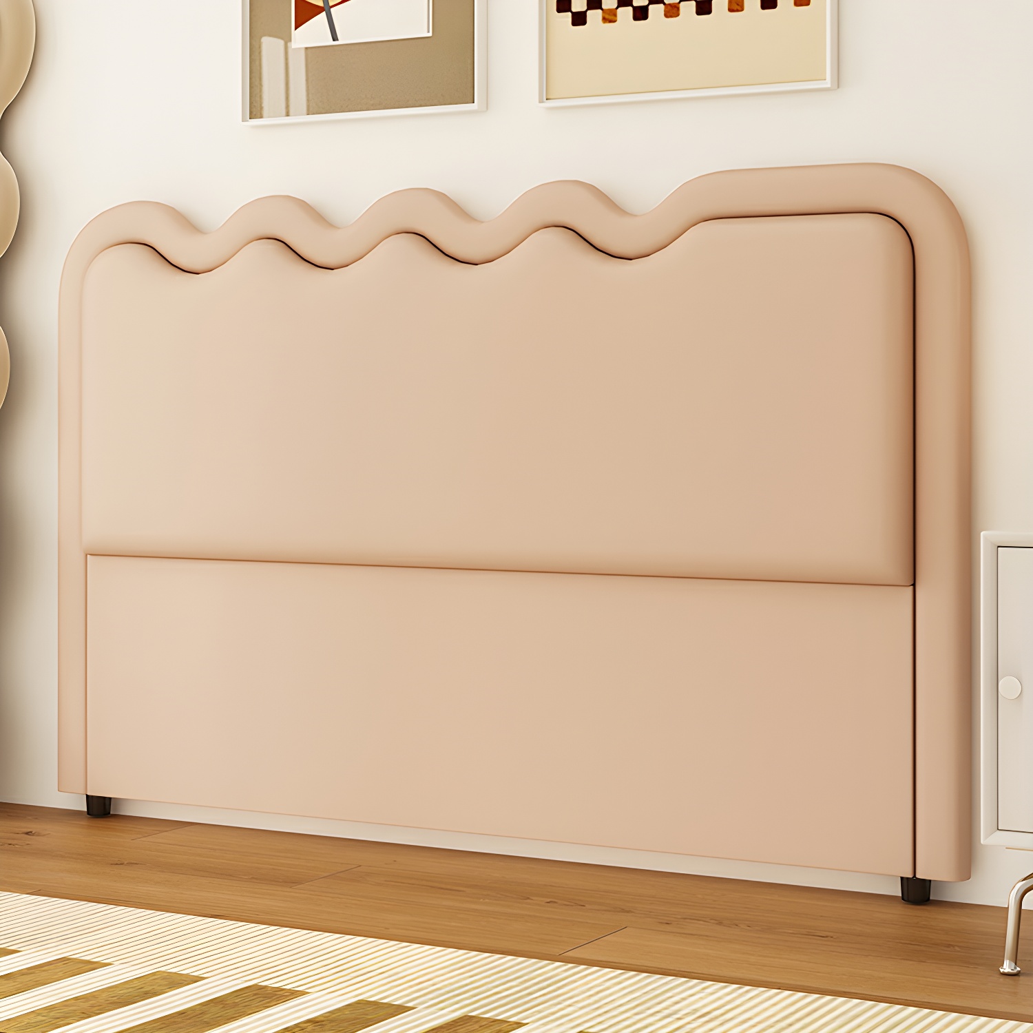 Modern Upholstered Panel Headboard with Leather Upholstery and Rectangular Shape - image 8
