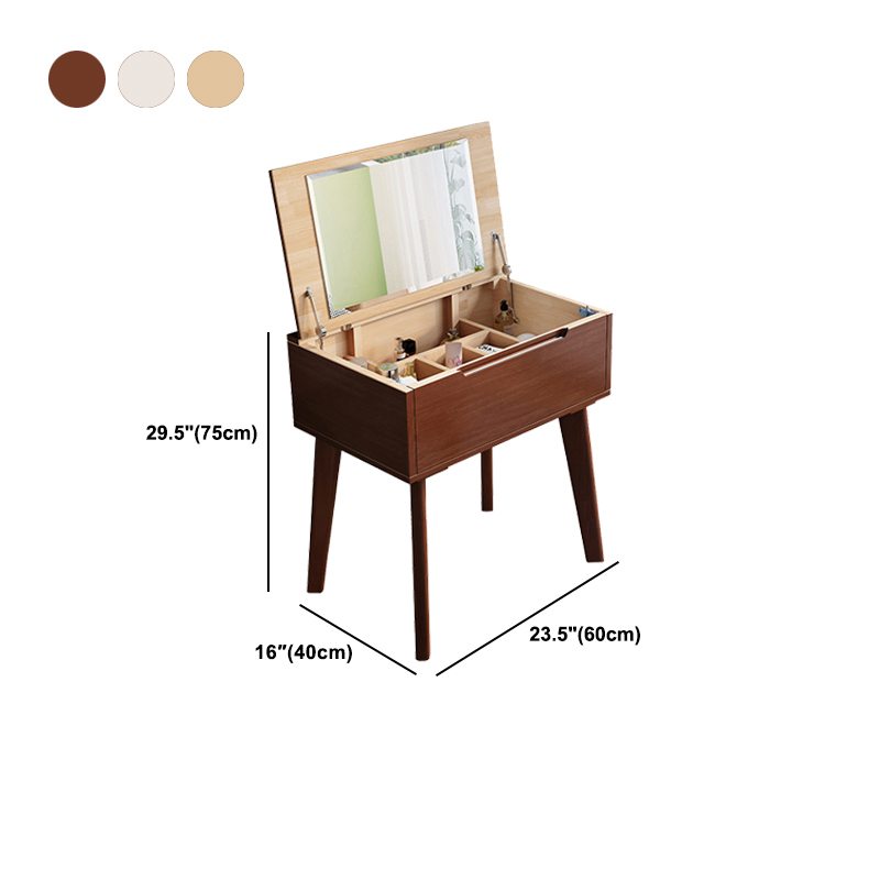 Solid Wood Vanity Dressing Table Scandinavian Flip-Top Vanity Desk - image 12