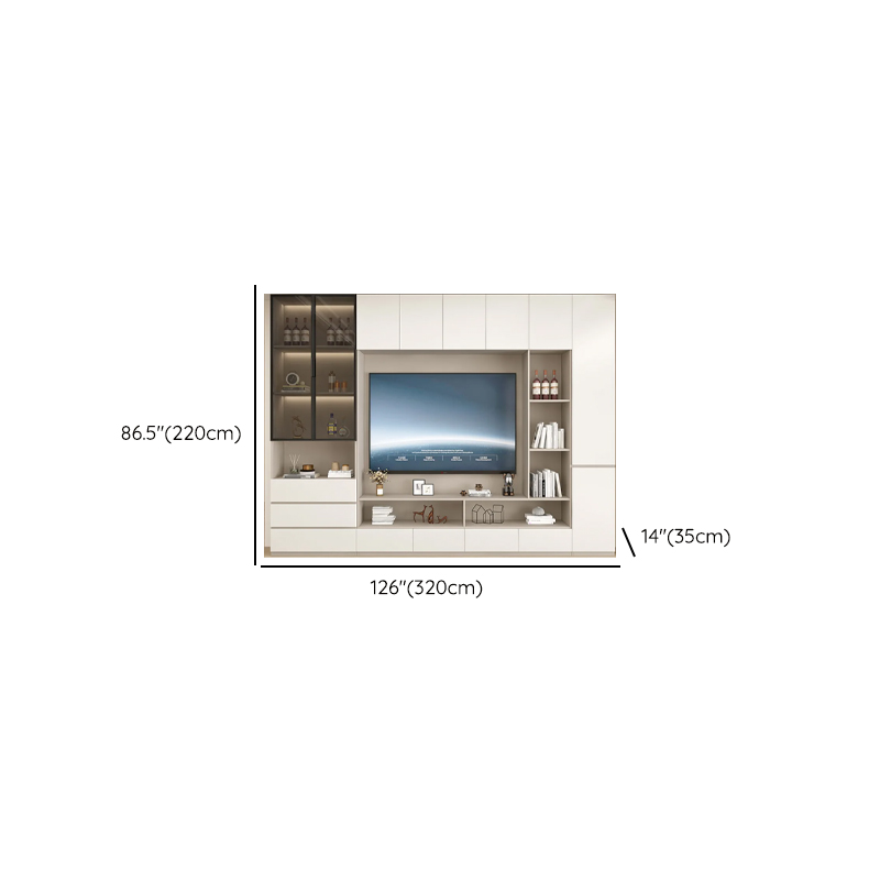 Rectangular Entertainment Center with Hutch, 2 Bookcases, Bridge, and Hutch Included - image 12